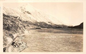 RPPC LAKE BENNETT WHITE PASS YUKON ROUTE ALASKA REAL PHOTO POSTCARD (c. 1940s)