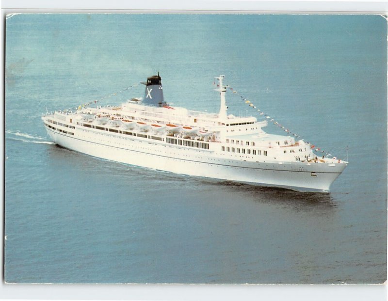 Postcard SS Galileo Panamanian Registry Chandris Fantasy Cruises