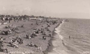 Southsea Beach Hants Antique 9424 Real Photo Postcard