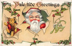 G7/ Santa Claus Christmas Postcard c1910 Teddy Bear Robbins 3