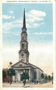USA Independent Presbyterian Church Savannah Georgia Vintage Postcard 08.14