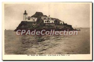 Old Postcard Morlaix Louet Island and Lighthouse