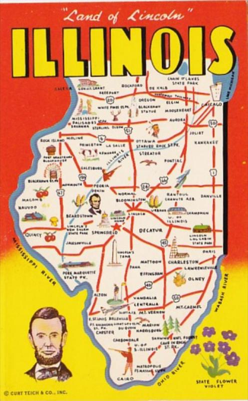 Map Of Illinois The Land Of Lincoln