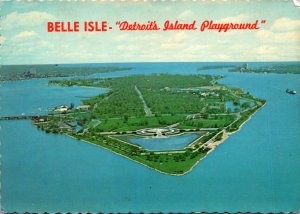 Michigan Detroit Belle Isle Aerial View