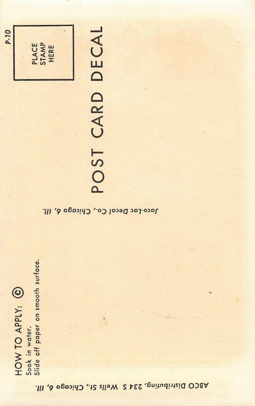 LP43  Chicago  Illinois Postcard Decal Novelty Chinatown