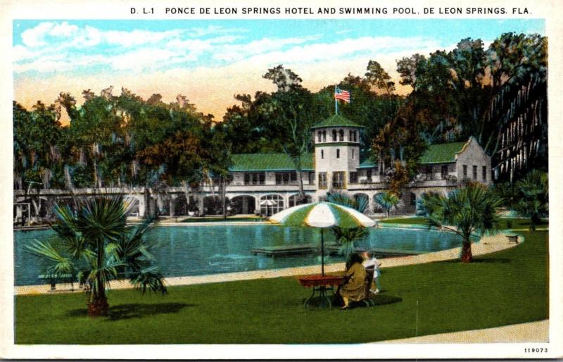 Florida De Leon Springs Ponce De Leon Springs Hotel and Swimming Pool Curteich