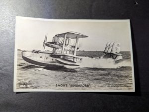 Mint England Aviation RPPC Postcard Short Singapore Hydroplane 2