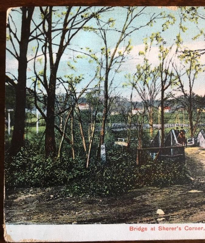 Postcard Bridge At Sherer's Corner, Palmer, Massachusetts 1909 Postmark