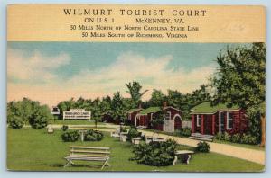 Postcard VA McKenney Wilmurt Tourist Motor Court Cabins c1950s Linen S18