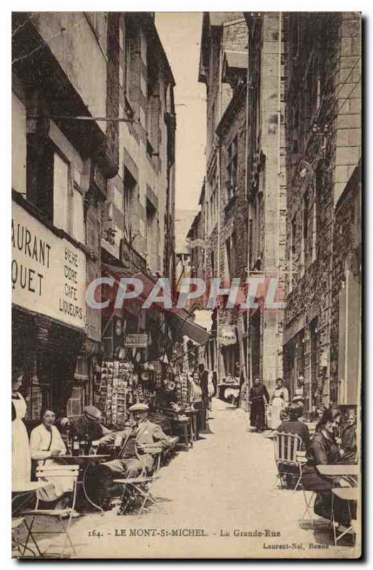 Old Postcard Mont Saint Michel La Grande Rue