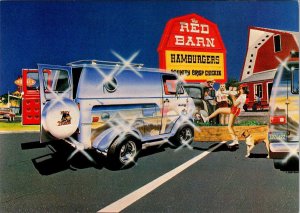 Alain Bertrand Illustration RED BARN HAMBURGERS Van~Carhop ROADSIDE 4X6 Postcard
