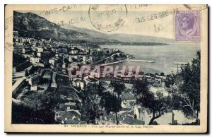 Old Postcard Monaco overlooking Monte Carlo and Cap Martin