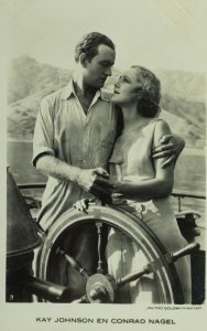1930's RPPC Kay Johnson, Conrad Nagel Movie Star Dutch Real Photo Postcard P107