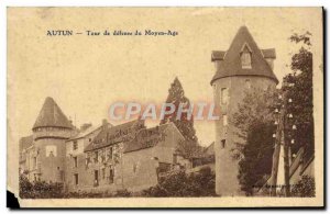 Old Postcard Autun defense tower of the Middle Ages