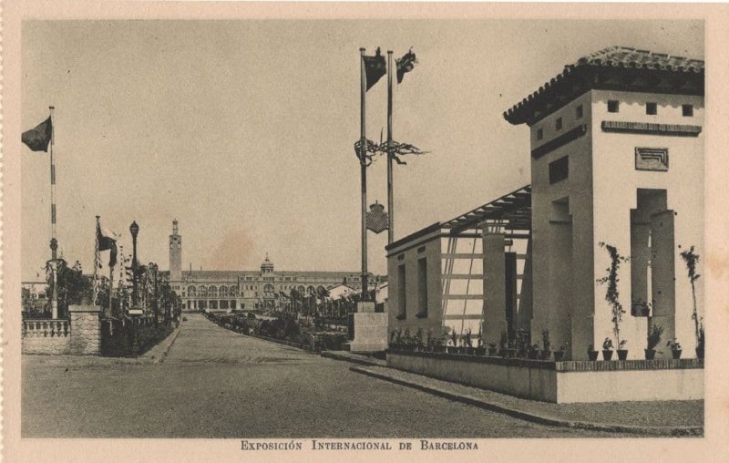 Stadium Avenue Barcelona Exposicion 1929 Spain Postcard