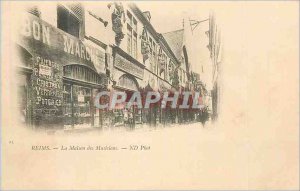 Old Postcard Reims The House of Musicians (map 1900)