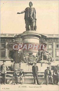 Old Postcard Reims Statue of Louis XV