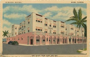 1930s Gibson Hotel - Second Ave and Sixth St, Miami Florida Vintage Postcard