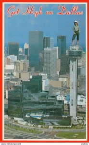 DALLAS , Texas , 1950-60s ; Cowgirl on top of tower
