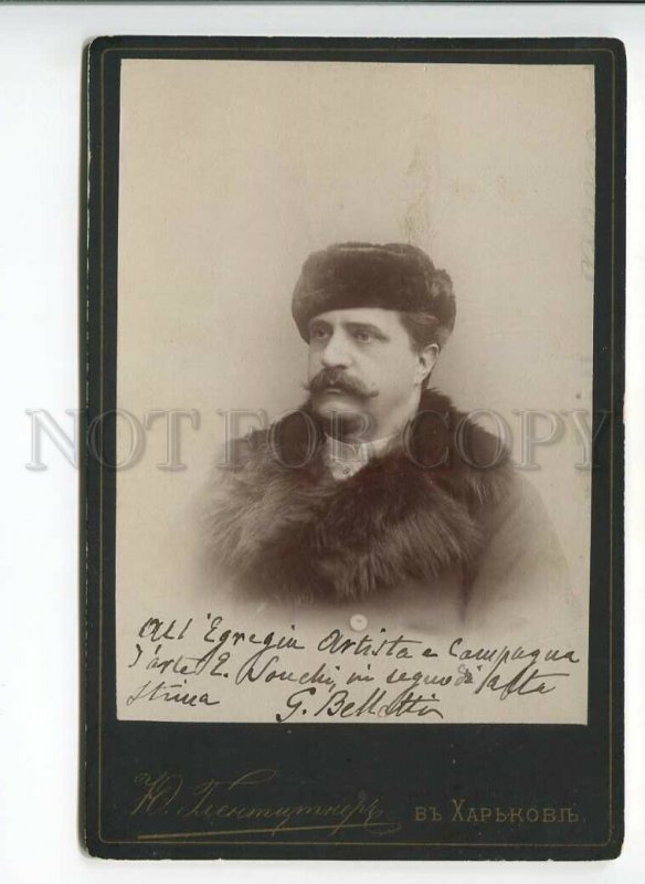 3184342 AUTOGRAPH Italian Opera BELLETTI vintage CABINET PHOTO