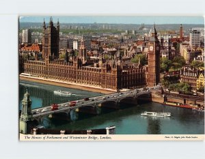 Postcard The House of Parliament and Westminster Bridge, London, England