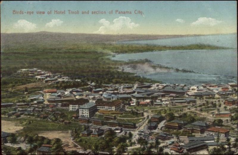 Panama City Nice Birdseye View Hotel Tivoli & Bay c1910 Postcard