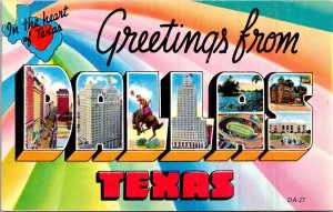 Greetings From Dallas Texas Large Letter Chrome