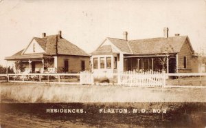 J81/ Flaxton North Dakota RPPC Postcard c1910s Homes Residences  472