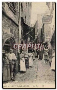 Old Postcard Mont Saint Michel La Rue