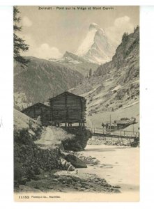 Switzerland - Zermatt. Le Mont Cervin (The Matterhorn) & Bridge