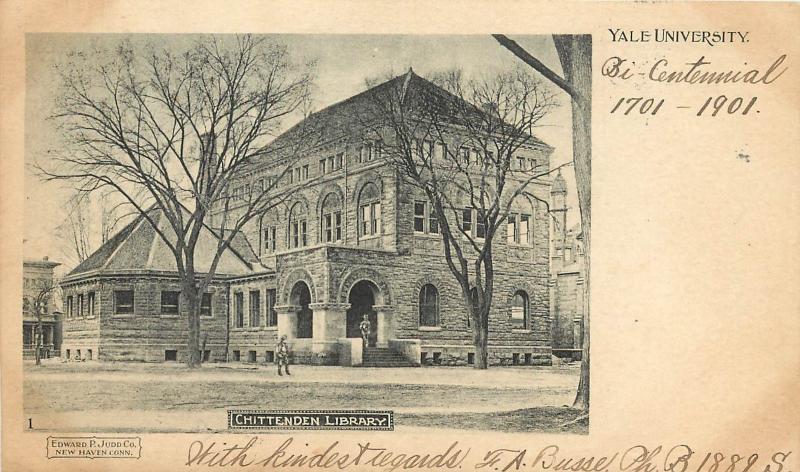 1901 Lithograph Postcard; Chittenden Library, Yale University, New Haven CT