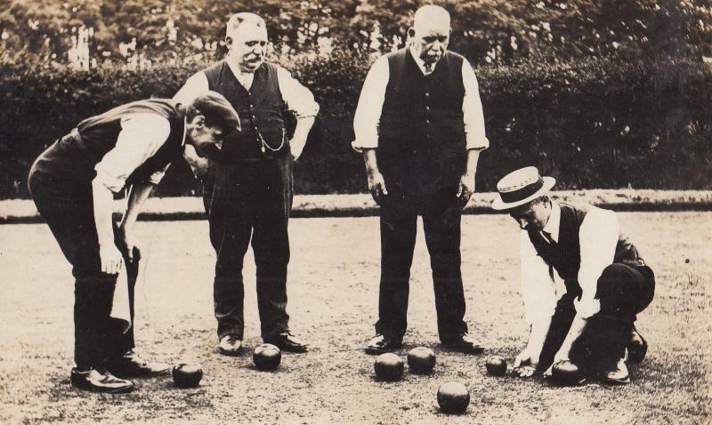 Antique Bowls Bowling Green Game Referee Verdict Real Photo Antique Postcard