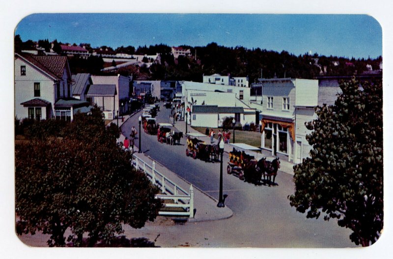 Postcard Main Street Village Mackinac Island Michigan Standard View Card