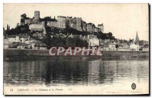 Postcard Old Chinon Castle and the Vienna