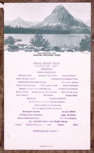 1930s GLACIER PARK MT MANY GLACIER HOTEL BREAKFAST MENU TWO MEDICINE LAKE  Z2896