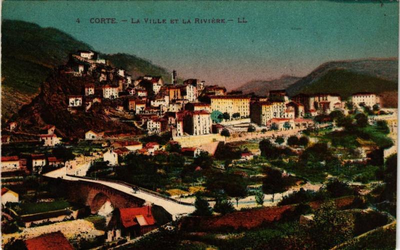 CPA CORSE CORTE - La ville et la Riviere (711588)