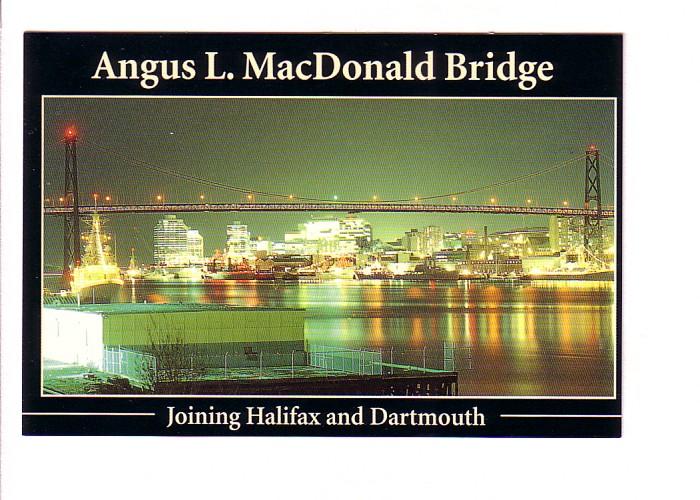 Night Lights on Angus L MacDonald Bridge, Dartmouth Halifax Nova Scotia, Phot...