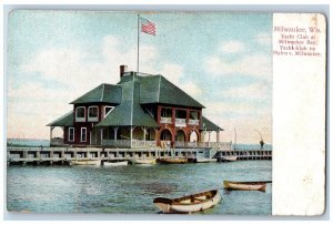 Milwaukee Wisconsin WI Postcard Yacht Club Milwaukee Bay c1910 Vintage Unposted