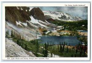 c1940 Scenic View Lake Marie Snowy Range Near Laramie Wyoming Vintage Postcard