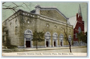 c1910 University Christian Church University Place Des Moines Iowa IA Postcard