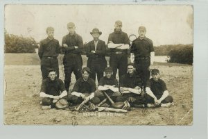 Garfield MINNESOTA RP 1907 BASEBALL TEAM Posing Uniforms COACH nr Alexandria