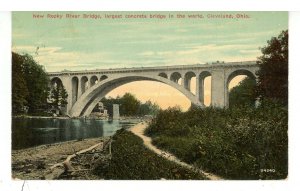 OH - Cleveland. Rocky River Bridge ca 1912  (crease)