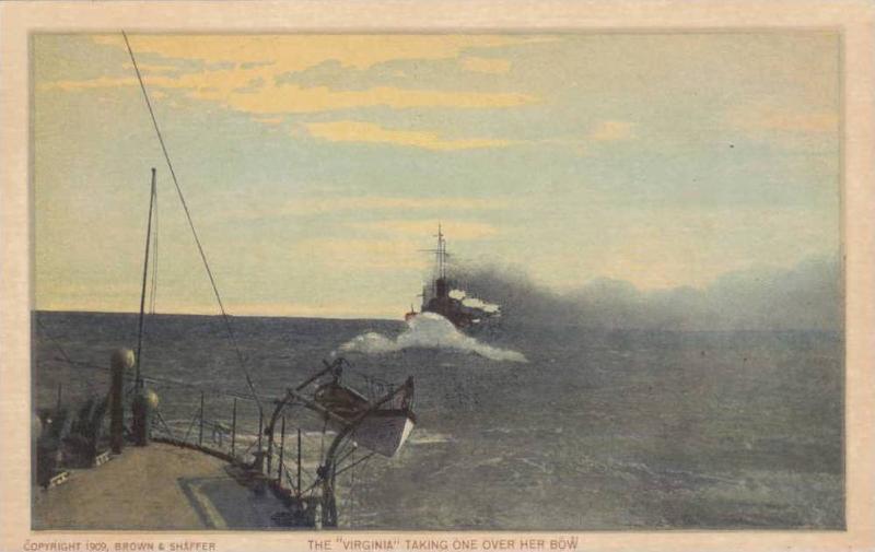 LP96        Military Ship, Warship, postcard, pub Brown & 
