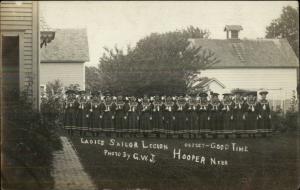 Hooper NE Ladies Sailor Legion c1910 Real Photo Postcard