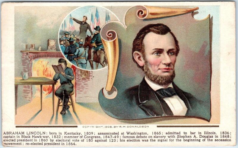 PATRIOTIC  LINCOLN   Multiview   1912   Donaldson   Postcard