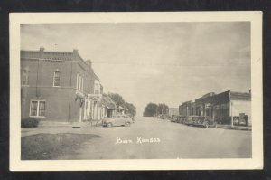 RPPC BERN KANSAS DOWNTOWN STREET SCENE OLD CARS REAL PHOTO POSTCARD