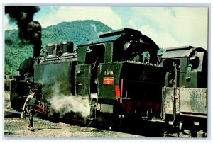 1975 Indonesian State Railways PJKA Number E-1018 Rack Tank Postcard 