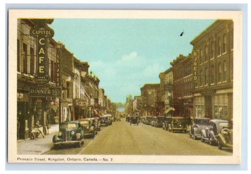 Vintage Downtown Kingston Ontario Canada Postcard P167E