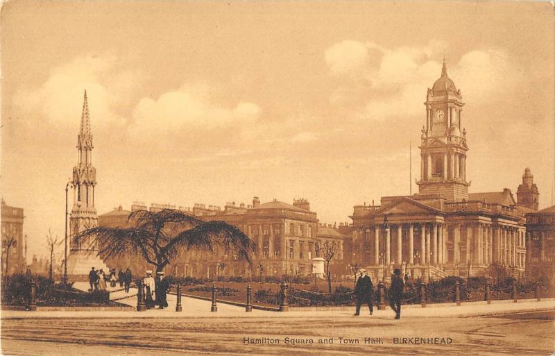 uk28830 hamilton square and town hall birkenhead real photo uk