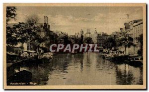 Old Postcard Amsterdam Singel